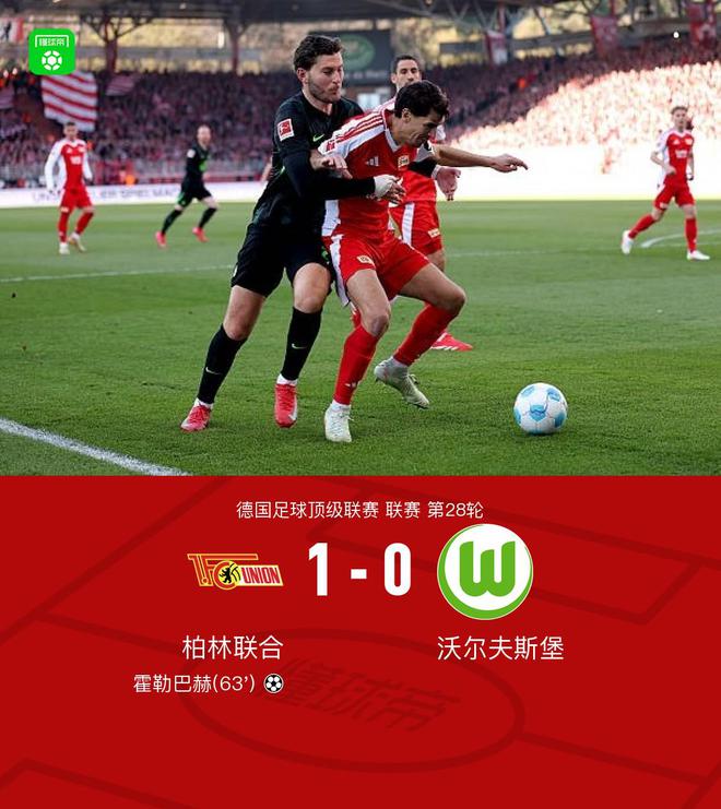柏林聯(lián)合勝狼堡，霍勒巴赫獨(dú)中制三連敗