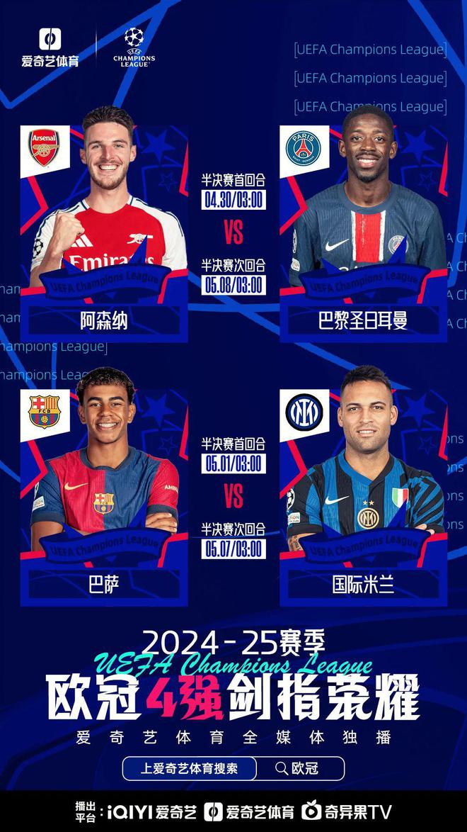 歐冠8強(qiáng)次回合最佳陣容：巴黎阿森納6人，皇薩無(wú)人入選。