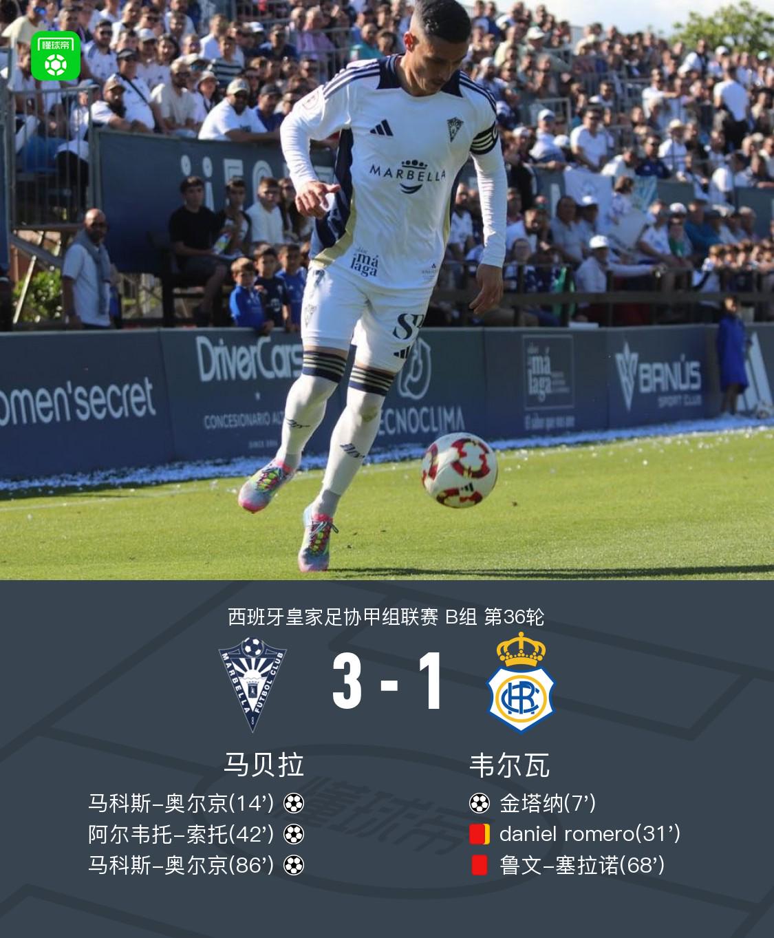 馬貝拉3-1韋爾瓦，杜月徵替補(bǔ)未登場，奧爾京雙響，索托破門