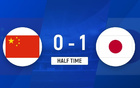 半場(chǎng)戰(zhàn)罷，帥惟浩錯(cuò)失良機(jī)，國少隊(duì)0-1落后日本隊(duì)。