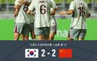 中國(guó)女足VS韓國(guó)女足2-2，姚偉傳射，池笑然世界波平局。